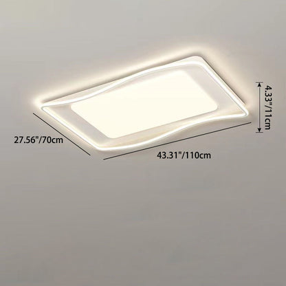 Contemporary Creative Square Round Iron PVC LED Flush Mount Ceiling Light For Living Room