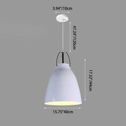 Contemporary Nordic Aluminum Bell 1-Light Pendant Light For Dining Room