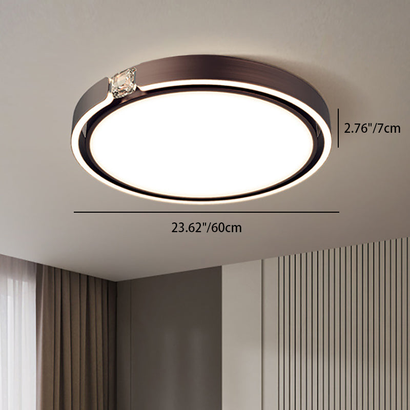 寝室用モダンで豪華な丸型電気メッキアルミアクリルLEDフラッシュマウントシーリングライト