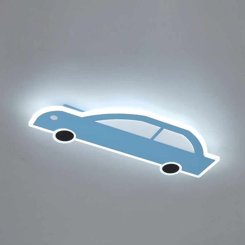 Cartoon Creative Car Shape Iron LED Flush Mount Ceiling Light