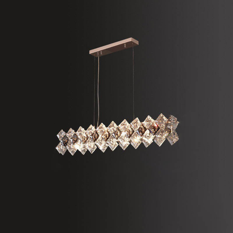 Contemporary Luxury Crystal Diamond Circle Plated Hardware 5/6/7/8/10/14 Light Chandelier For Living Room