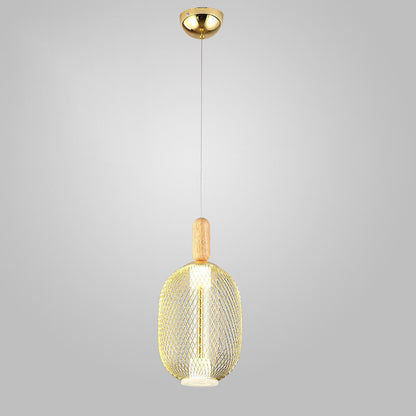 مصباح LED معلق بظل شبكي زجاجي حديث 
