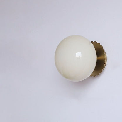 Modern Vintage Minimalist Iron Glass Round Head 1-Light Wall Sconce Lamp