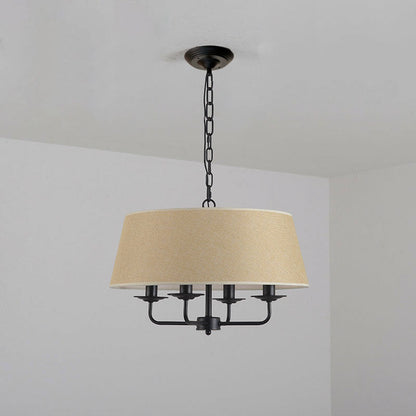 European Vintage Classic Iron Cloth 4-Light Pendant Light