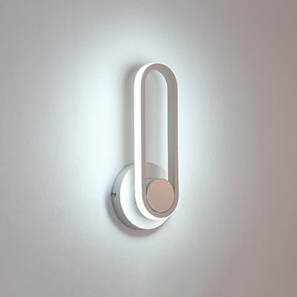 Contemporary Simplicity Iron Oval Ring Rotatable LED Wall Sconce Lamp For Bedroom