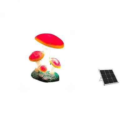 Modern Art Deco Solar Waterproof Mushroom Resin Glass Fibre LED Landscape Lighting Outdoor Light For Garden