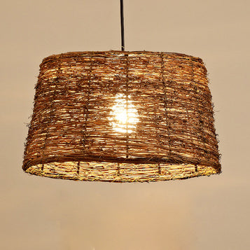 Modern Bamboo Weaving 1-Light Pendant Light