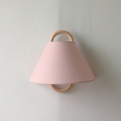 Modern Original Solid Wood Pleated Semi-Circle 1-Light Wall Sconce Lamp