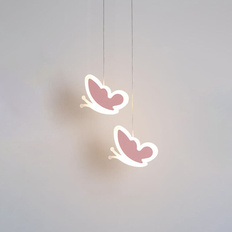 モダンミニマリストハートバタフライフラワーアクリルLEDシャンデリア