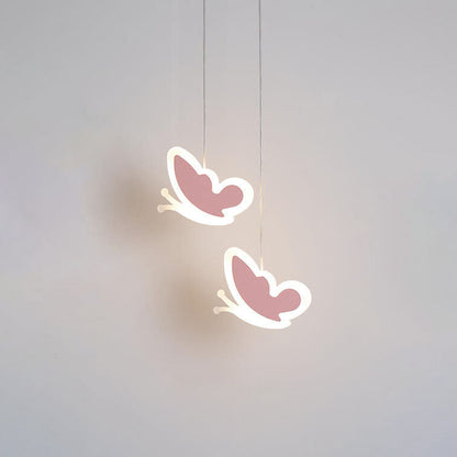 モダンミニマリストハートバタフライフラワーアクリルLEDシャンデリア