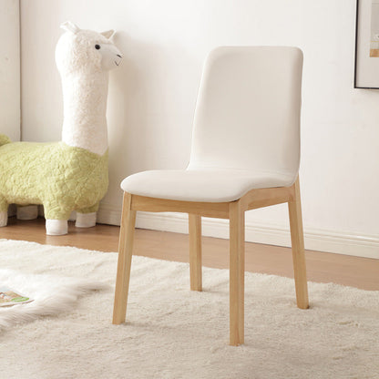 Contemporary Nordic Square Faux Leather Wood Frame Dining Chair Backrest For Dining Room