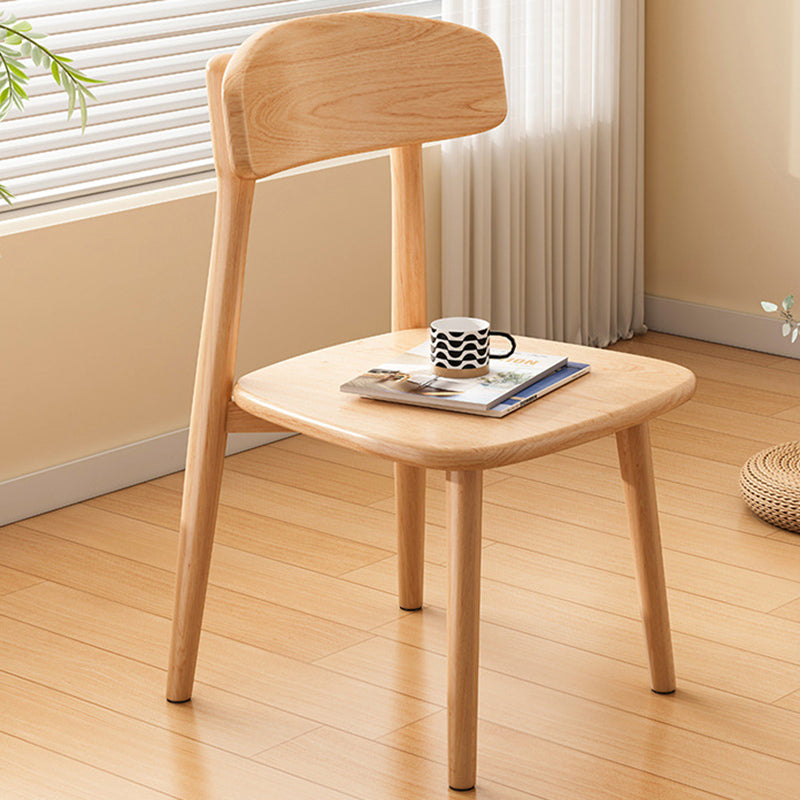 Modern Minimalist Square PU Leather Fabric Solid Wood Dining Chair Backrest For Dining Room