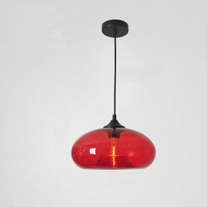 Creative Colored Glass Oval 1-Light Pendant Light