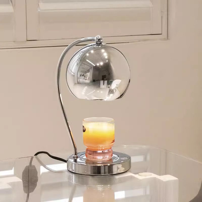 Contemporary Scandinavian Iron Stainless Steel Round Ball 1-Light Melting Wax Table Lamp For Bedroom