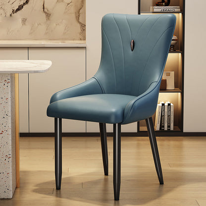 Contemporary Scandinavian PU Leather Carbon Steel Sponge Latex Square Dining Chair Backrest For Dining Room