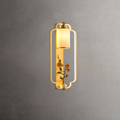 مصباح حائط LED بتصميم عقدة حلقية من النحاس الصيني الحديث 