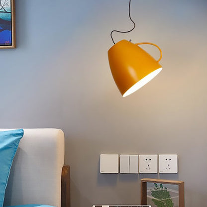 Contemporary Nordic Cup Shape Iron 1-Light Pendant Light For Living Room