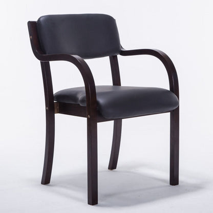 Contemporary Nordic Wood Cotton Linen Fabric PU Leather Velvet Sponge Square Dining Chair Backrest Armrest For Dining Room