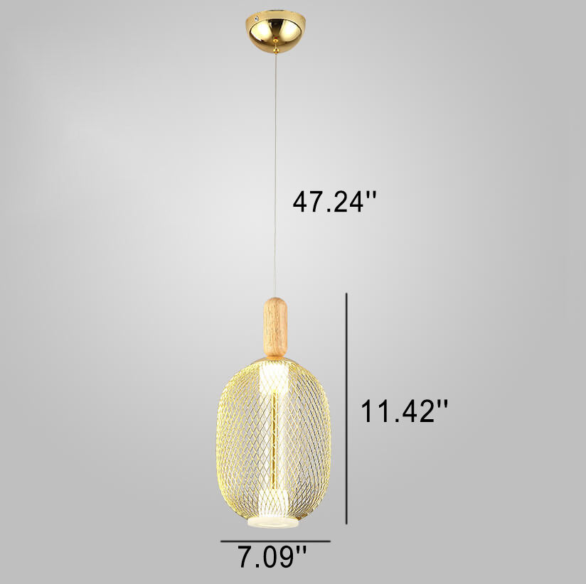مصباح LED معلق بظل شبكي زجاجي حديث 