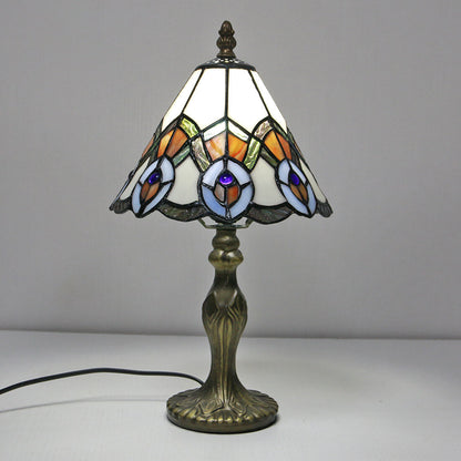Tiffany Decorative Flower Umbrella Rose Alloy Stained Glass 1-Light Table Lamp