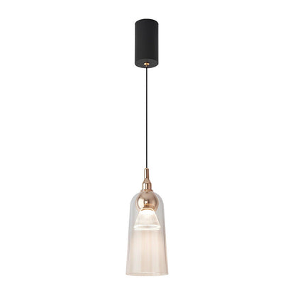Contemporary Nordic Gradient Acrylic Cup Shade Aluminum LED Pendant Light For Dining Room