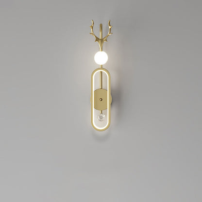مصباح حائط LED دائري فاخر من Nordic Light بتصميم قرون الغزال 