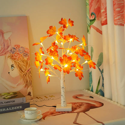 Halloween Tree Light Pumpkin Bats Simulation Tree Light USB Battery Decoration Table Lamp