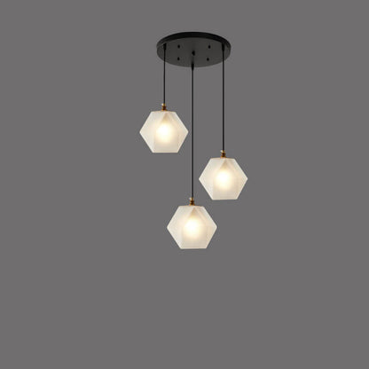 Nordic Light Luxury Wrought Iron Glass 1/3-Light Chandelier
