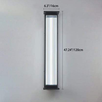 Modern Minimalist Waterproof Rectangular Stainless Steel Acrylic LED Wall Sconce Lamp For Outdoor Patio
