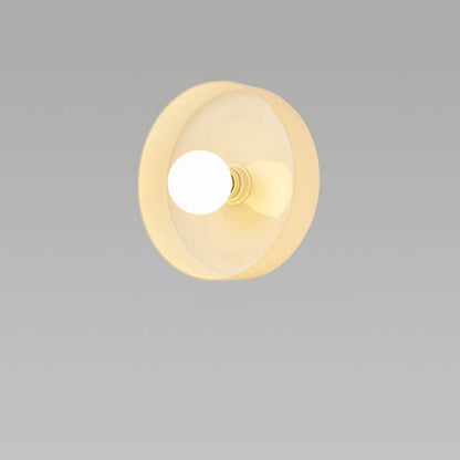 Scandinavian Modern Round Plate Iron Glass 1-Light Wall Sconce Lamp