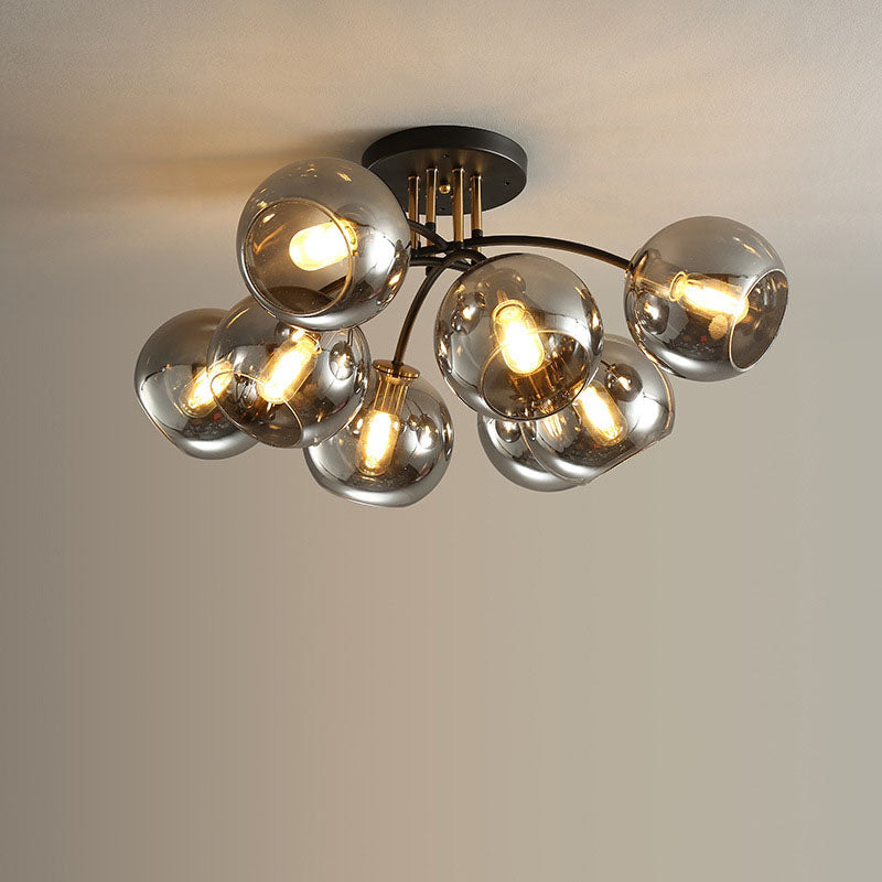 Modern Light Luxury Glass Magic Bean Round 4/6/8 Light Semi-Flush Mount Ceiling Light