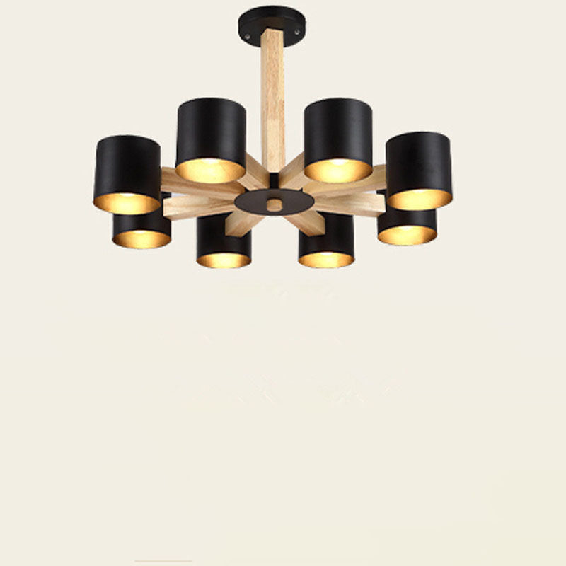 Scandinavian Minimalist Log 6/8-Light Island Light Chandelier