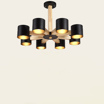Scandinavian Minimalist Log 6/8-Light Island Light Chandelier