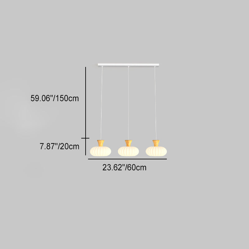 Contemporary Scandinavian Log Glass 1/3 Light Island Light Chandelier For Dining Room