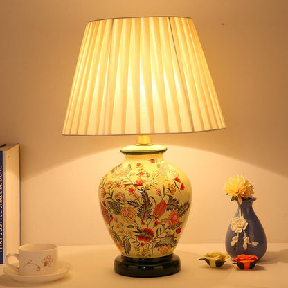 Modern Creative Warm Ceramic Cylindrical 1-Light Table Lamp