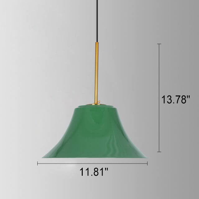 Industrial Vintage Green Iron Dome Cone 1-Light Pendant Light