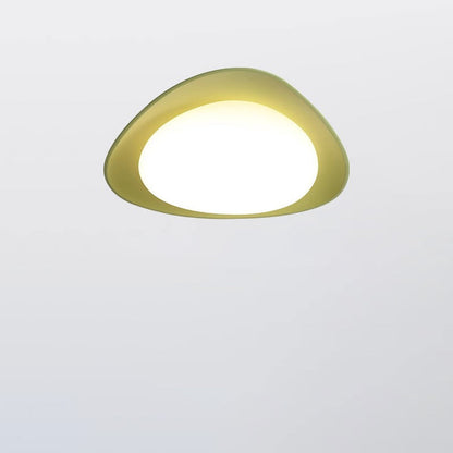 モダンでミニマリストな石畳楕円形樹脂PE LEDフラッシュマウントシーリングライト（寝室用） 