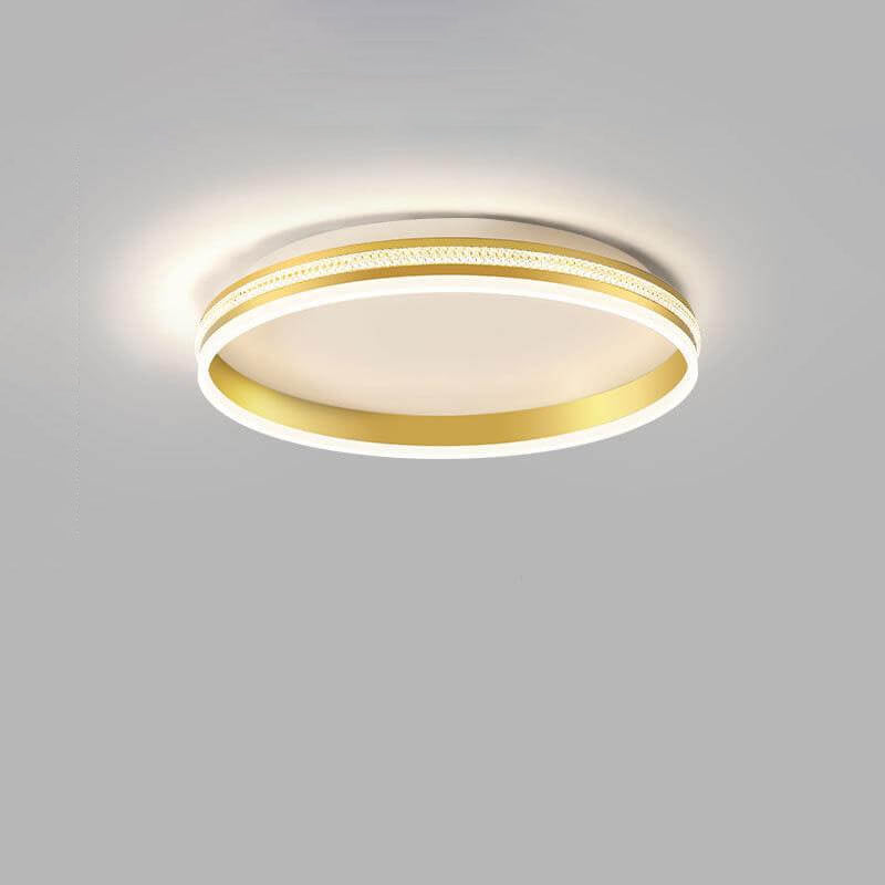 Italian Minimalist Ring Brushed Acrylic LED Flush Mount Ceiling Light