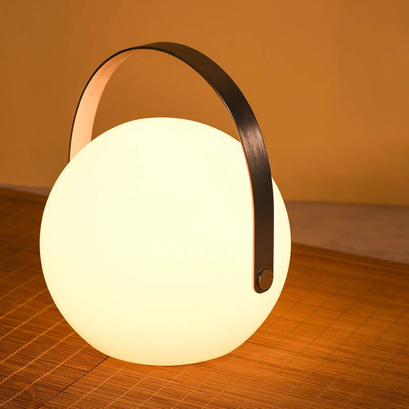 モダンでシンプルなプラスチック製ラウンドスクエアハンドLEDテーブルランプ（屋外パティオ用） 