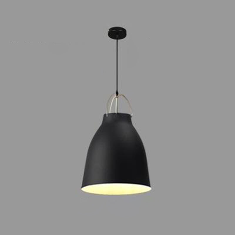 Contemporary Nordic Aluminum Bell 1-Light Pendant Light For Dining Room