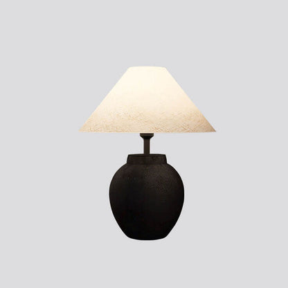 Modern Japanese Metal Ceramic Pot 1-Light Table Lamp