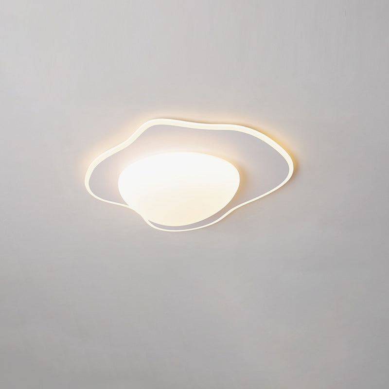Modern Minimalist Cream Round LED Flush Mount Ceiling Light