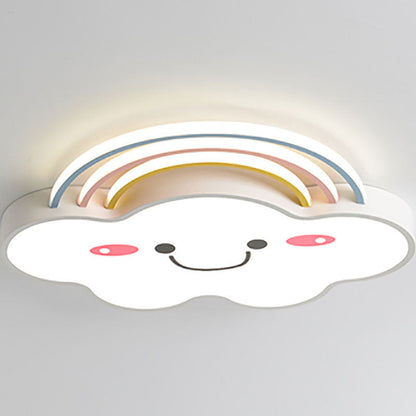 現代的でクリエイティブなレインボークラウドアクリルシェードLEDフラッシュマウントシーリングライト寝室用