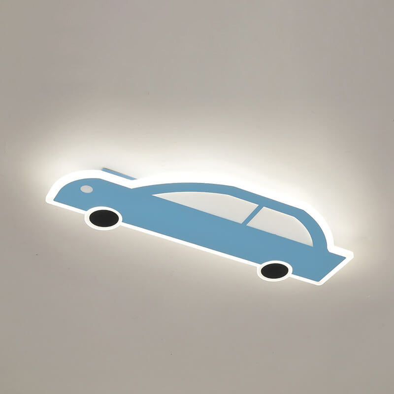 Cartoon Creative Car Shape Iron LED Flush Mount Ceiling Light