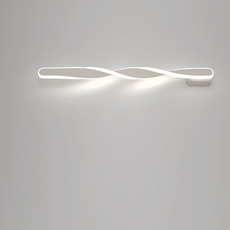 مصباح حائط LED طويل من الألومنيوم والسيليكون بتصميم حلزوني عصري بسيط لغرفة المعيشة 