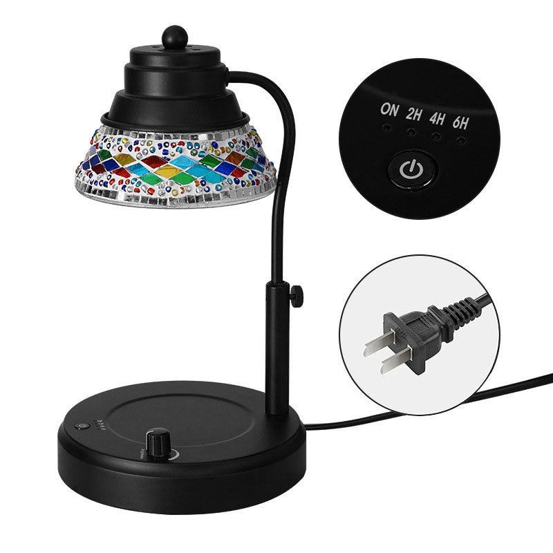 Contemporary Scandinavian Disc Cylinder Iron Plastic Crystal 1-Light Aromatherapy Melting Wax Table Lamp For Bedroom