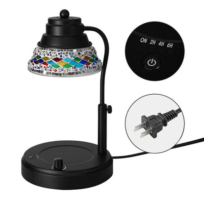 Contemporary Scandinavian Disc Cylinder Iron Plastic Crystal 1-Light Aromatherapy Melting Wax Table Lamp For Bedroom