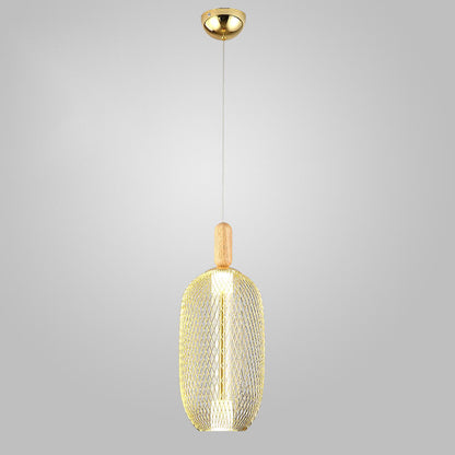 مصباح LED معلق بظل شبكي زجاجي حديث 