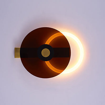 モダンなカラーの明るいアクリル製ラウンドLEDウォールスコンスランプ