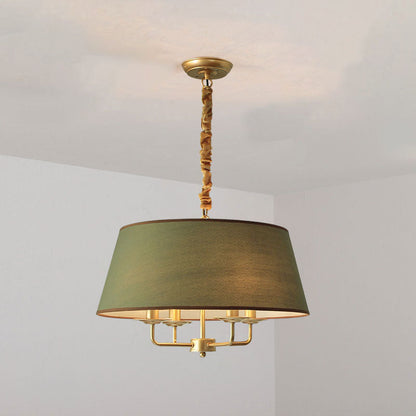 European Vintage Classic Iron Cloth 4-Light Pendant Light